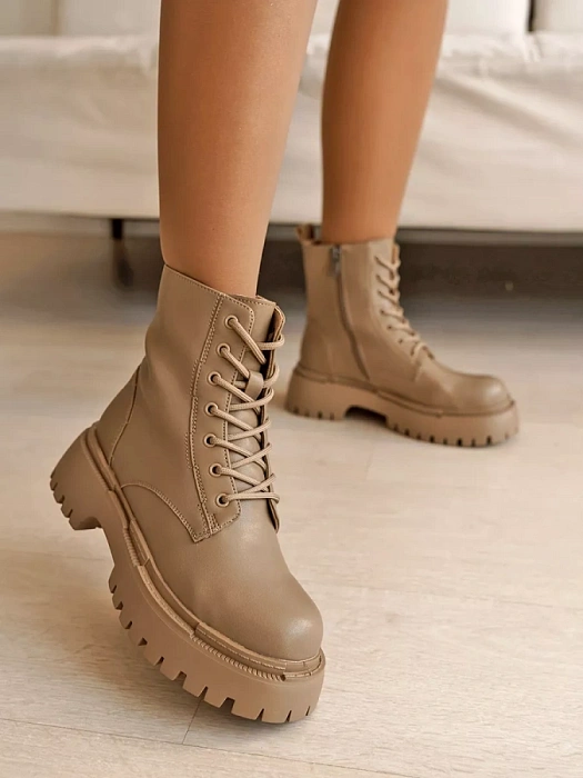 Женские берцы SOFIA-ALEXANDRA бежевые, артикул 17E-ZH402-CT40