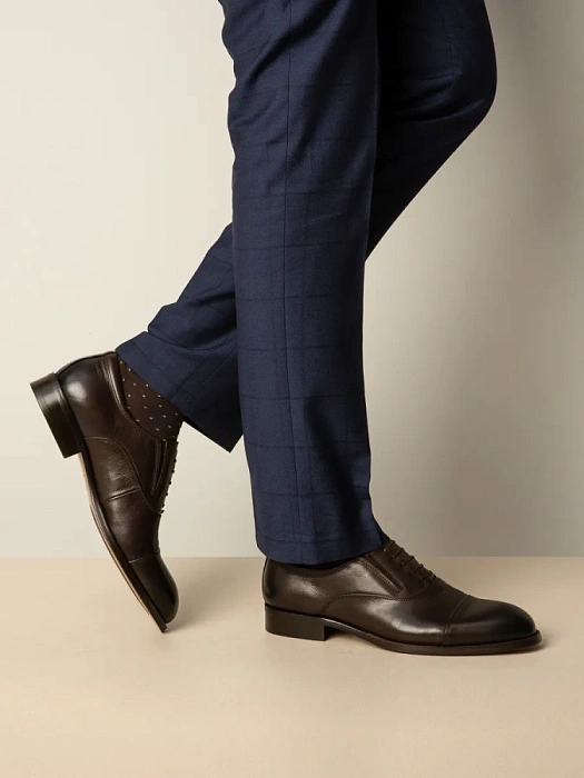 Мужские оксфорды BRUNO RENZONI  коричневые, артикул 5408A-7127H