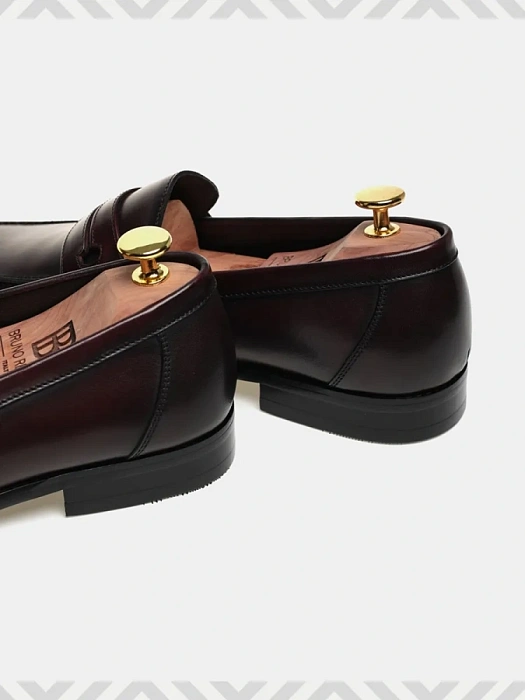 Мужские лоферы BRUNO RENZONI  бордовые, артикул F238AB-19D