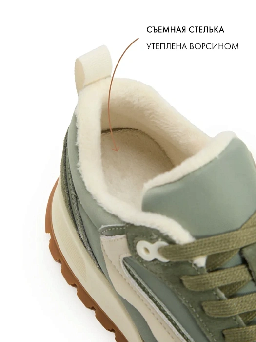 Женские кроссовки FEDERICA RODARI хаки, артикул 10BSY010