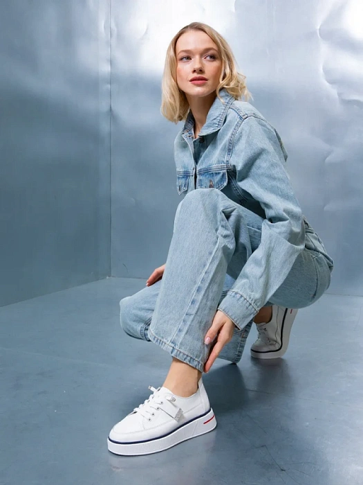 Женские кеды SOFIA-ALEXANDRA белые, артикул SA16479-WB/8-1