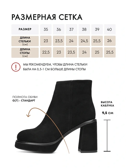 Женские ботильоны FEDERICA RODARI черные, артикул 38E-Z51-A128