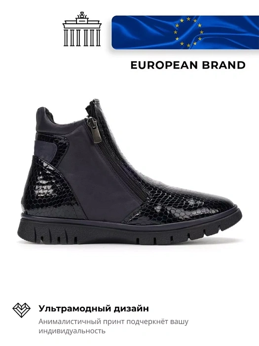 Женские ботинки basic eObuv синие, артикул 100114-PL-608