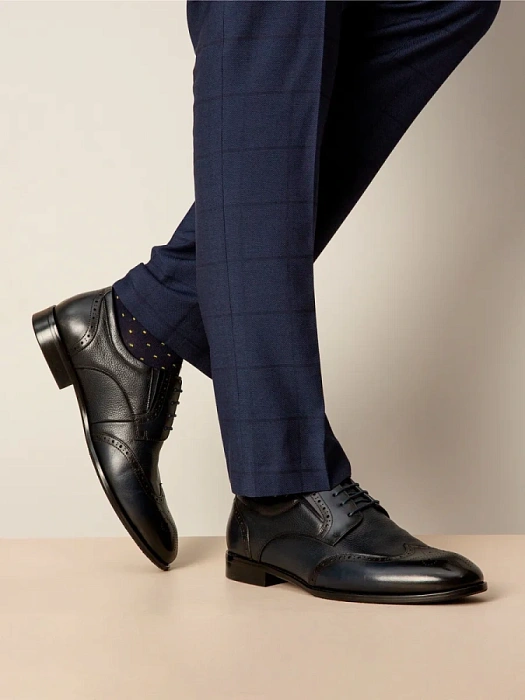 Мужские броги BRUNO RENZONI  синие, артикул YS397A-H09C-NP-1