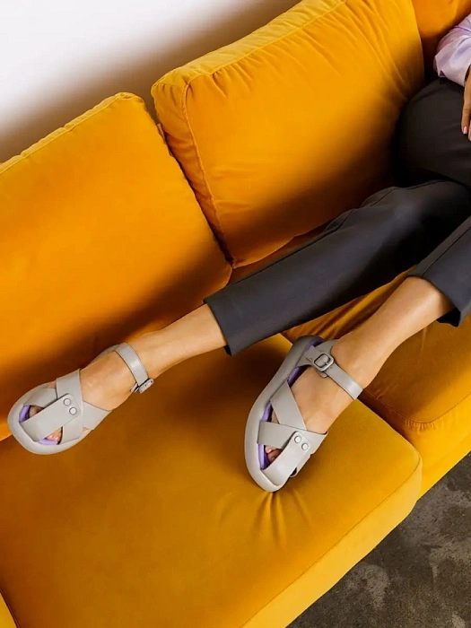 Женские босоножки  SOFIA-ALEXANDRA серые, артикул MDS23-HCLM3-052-2