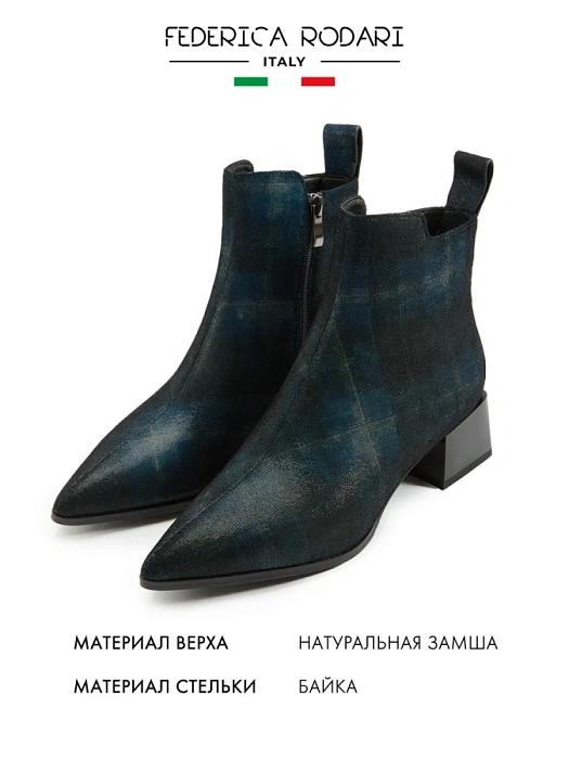 Женские ботильоны FEDERICA RODARI синие, артикул 7E-3C515-977
