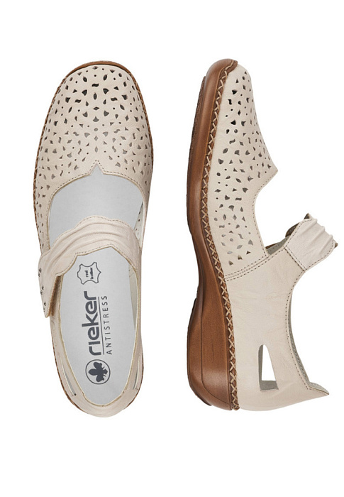 Женские туфли RIEKER бежевые, артикул 41399-60