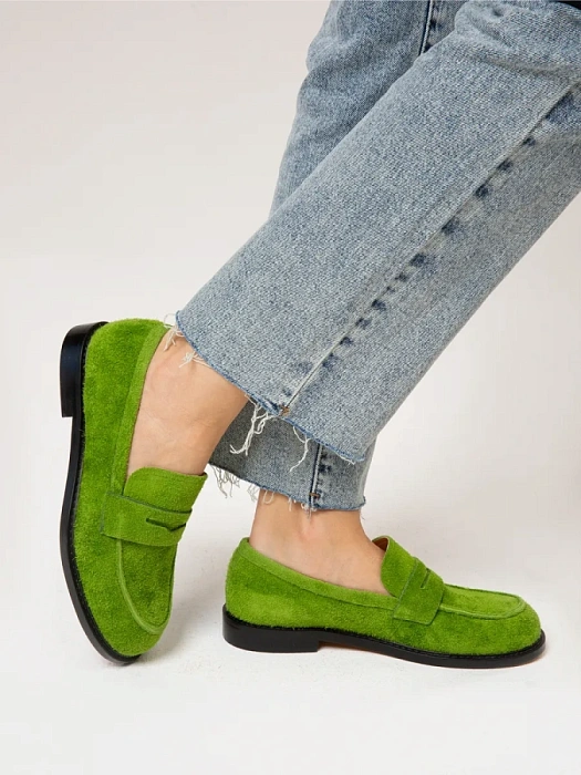 Женские лоферы SOFIA-ALEXANDRA зеленые, артикул LT235-7-G