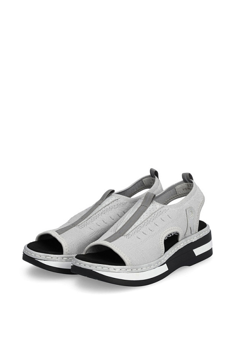 Женские сандалии RIEKER серебряные, артикул V59B5-90