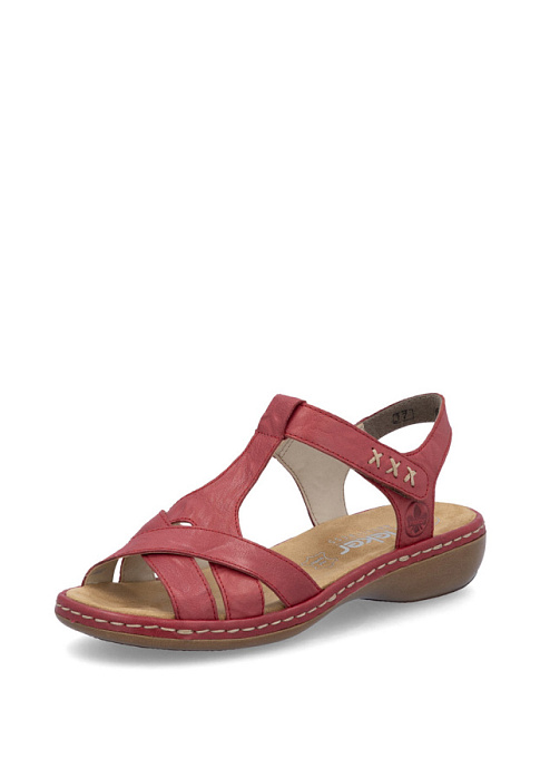 Женские сандалии RIEKER бордовые, артикул 65919-33