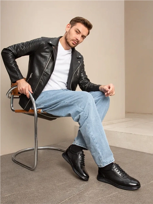 Мужские кроссовки BRUNO RENZONI  черные, артикул A005-1