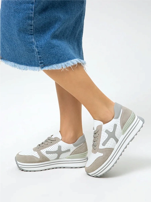 Женские кроссовки Donna Daniella  серые, артикул 41-KZE28-4-105-1