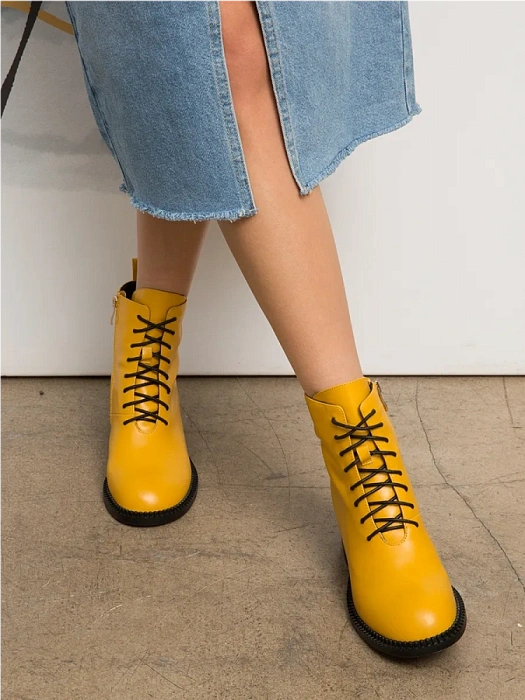 Женские ботинки FEDERICA RODARI ярко-желтые, артикул 7EOB-FH1550-5-890-2