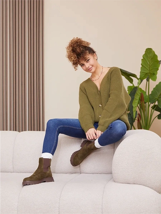 Женские челси FEDERICA RODARI зеленые, артикул 38E-HF9-6100R2