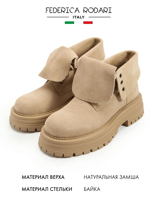 Женские ботинки FEDERICA RODARI бежевые, артикул 43E-PJ336-25W