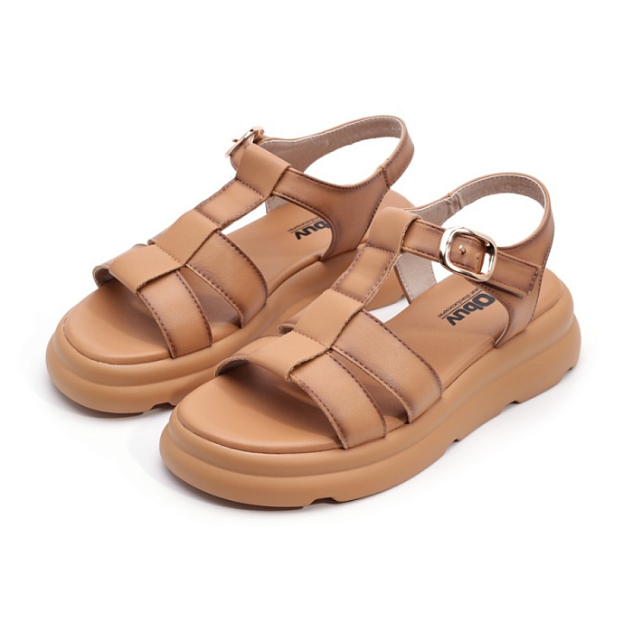 Женские сандалии eObuv бежевые, артикул 42E-2368-1C