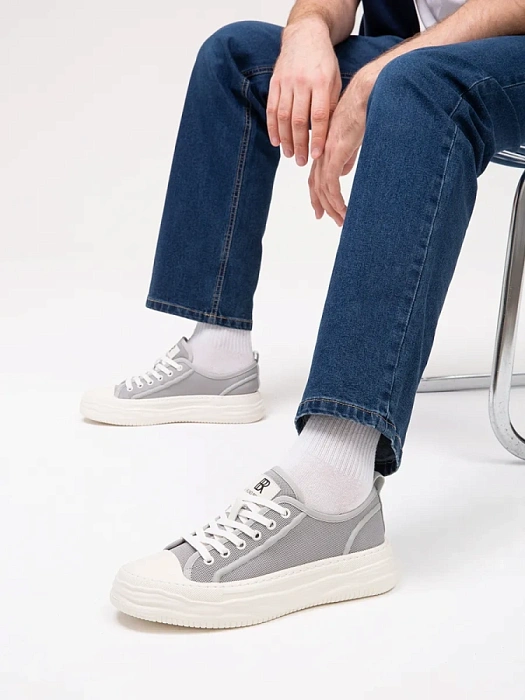 Мужские кеды BRUNO RENZONI  серые, артикул SY33012W-17