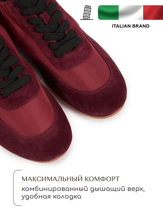 Женские кроссовки SOFIA-ALEXANDRA бордовые, артикул LT191-2-V