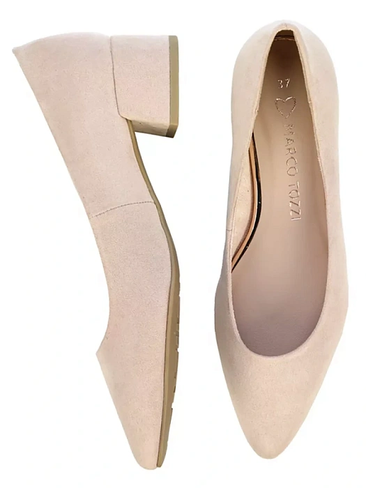 Женские туфли лодочки basic MARCO TOZZI бежевые, артикул 2-22300-41-560