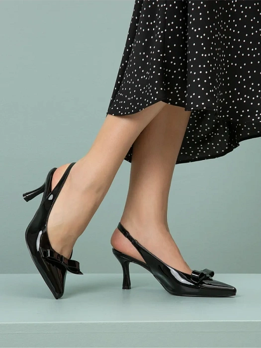 Женские слингбэки FEDERICA RODARI черные, артикул 43E-T1202-L95028-1