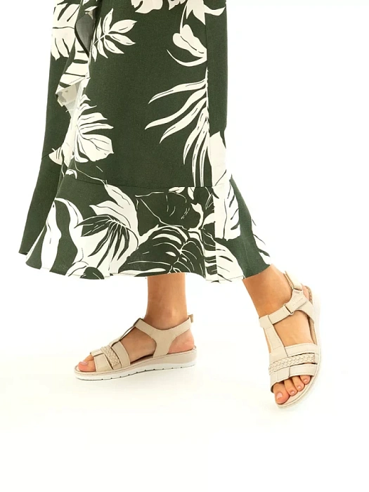 Женские сандалии CAPRICE бежевые, артикул 9-28750-42-118