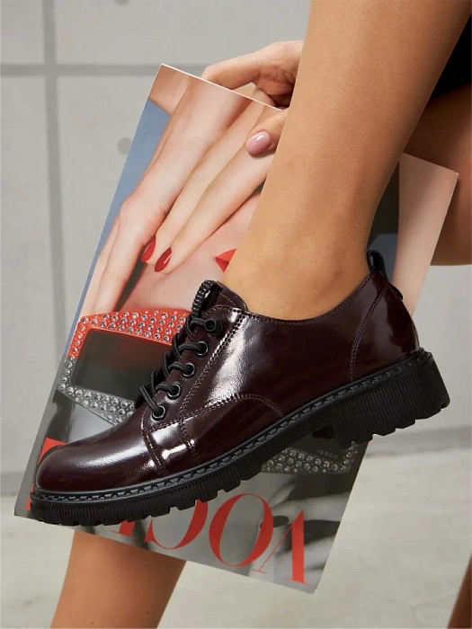 Женские туфли eObuv бордовые, артикул DY25030709B