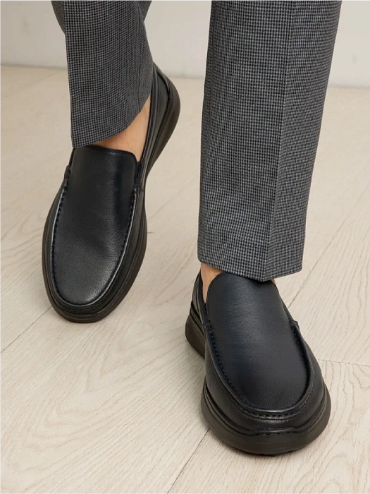 Мужские мокасины BRUNO RENZONI  синие, артикул 2465A-1-C18