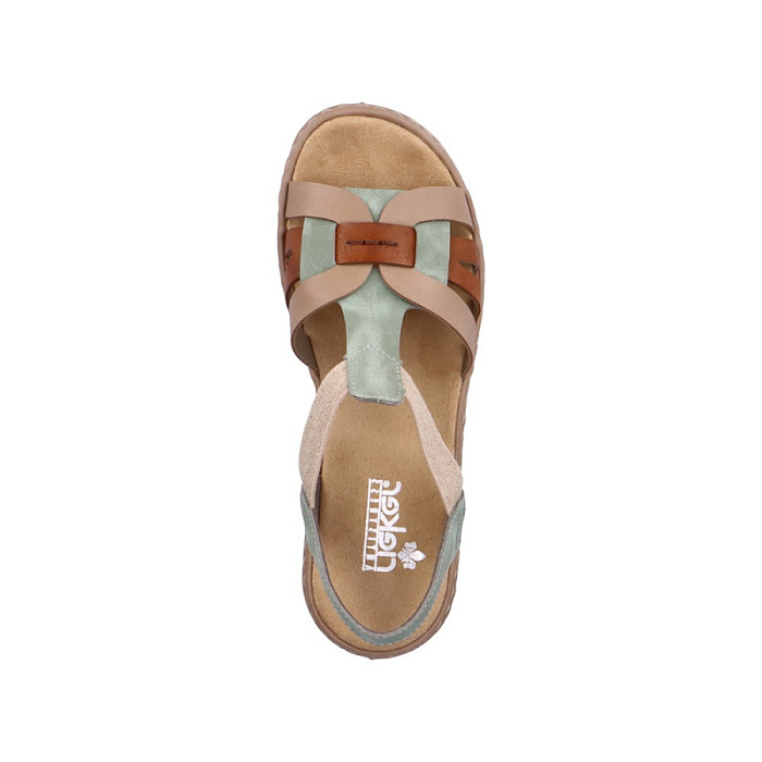 Женские сандалии RIEKER зеленые, артикул 65918-52