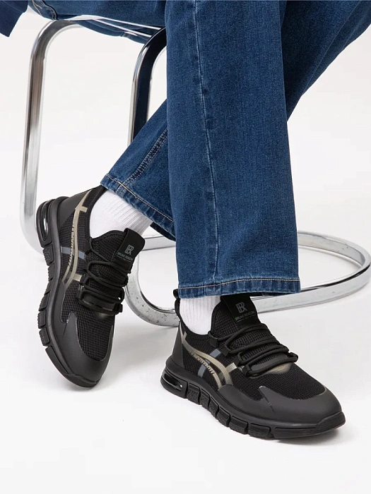 Мужские кроссовки BRUNO RENZONI  черные, артикул RH6689A