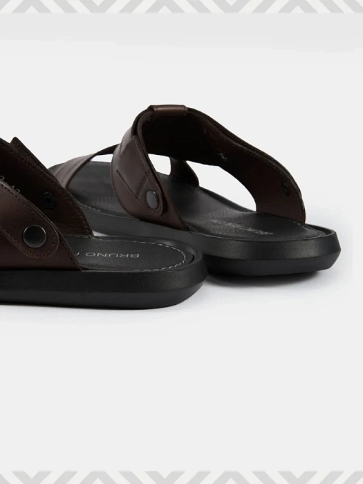 Мужские слайдеры BRUNO RENZONI  коричневые, артикул 033.50551.2