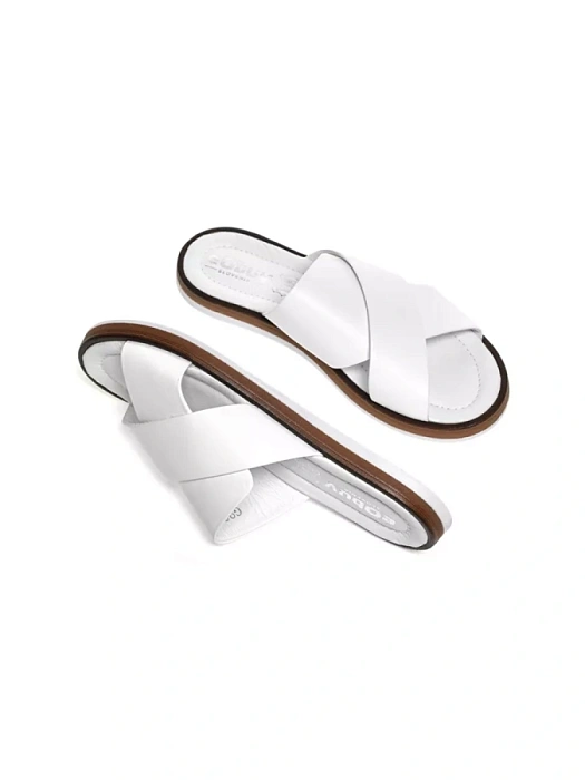 Женские сабо eObuv белые, артикул G-90-23-2