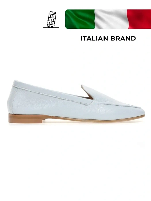 Женские лоферы FEDERICA RODARI голубые, артикул 738-18