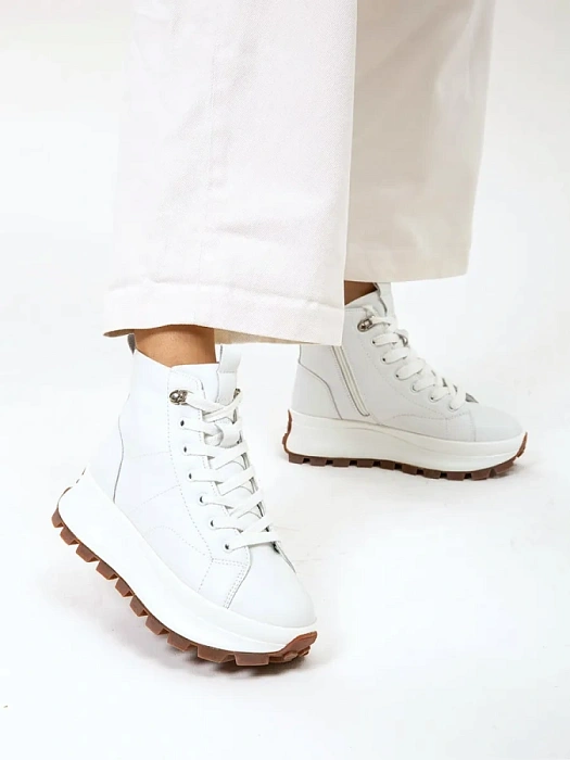 Женские ботинки SOFIA-ALEXANDRA белые, артикул F243-PAK-04-B-Q