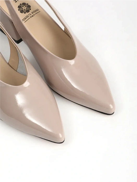 Женские слингбэки FEDERICA RODARI бежевые, артикул 43E-H5440-L95043-4