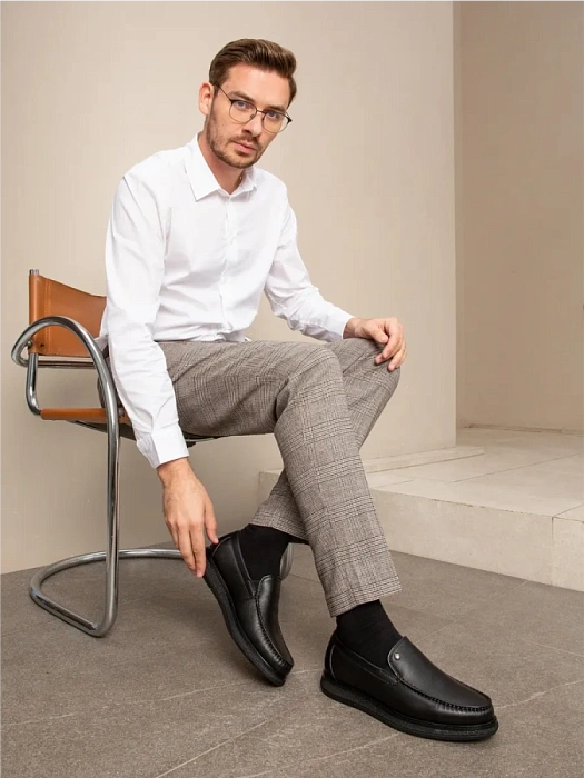 Мужские мокасины BRUNO RENZONI  черные, артикул 290A-16Z-961