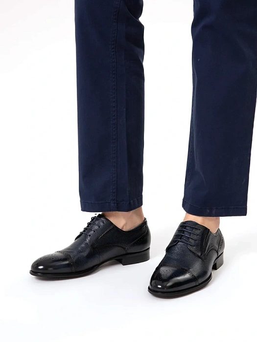 Мужские туфли BRUNO RENZONI  синие, артикул 5526A-707E