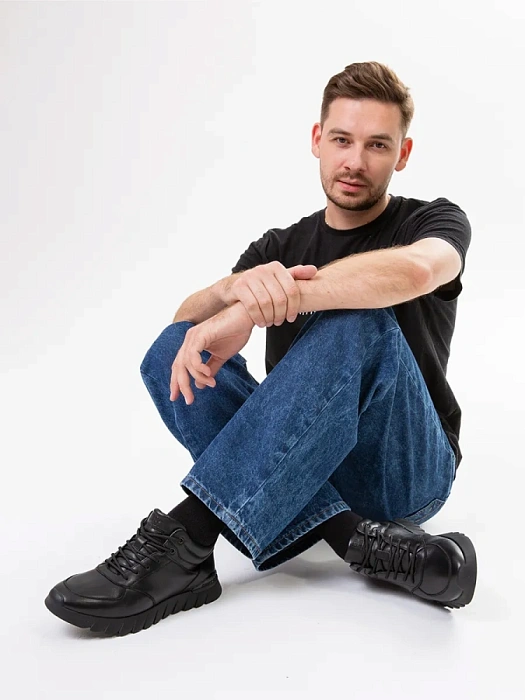 Мужские ботинки BRUNO RENZONI  черные, артикул M22-232R