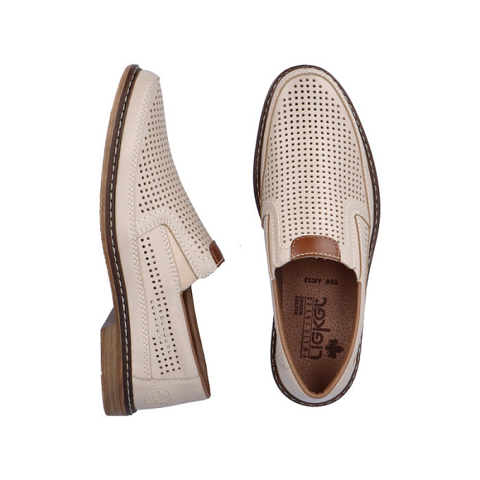 Мужские туфли RIEKER бежевые, артикул 13459-60