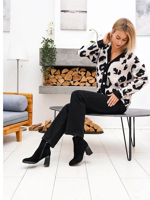 Женские ботильоны FEDERICA RODARI черные, артикул 38E-Z11-A15