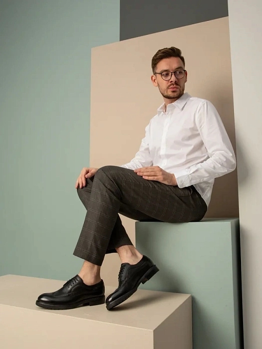 Мужские дерби BRUNO RENZONI  черные, артикул G455A-G9A-NP