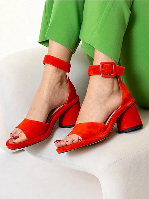 Женские туфли откр. basic FEDERICA RODARI красные, артикул 17E-K794-L893-630A