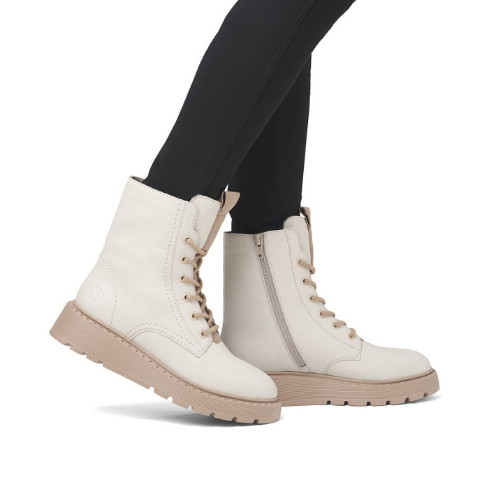 Женские ботинки RIEKER белые, артикул 70404-80