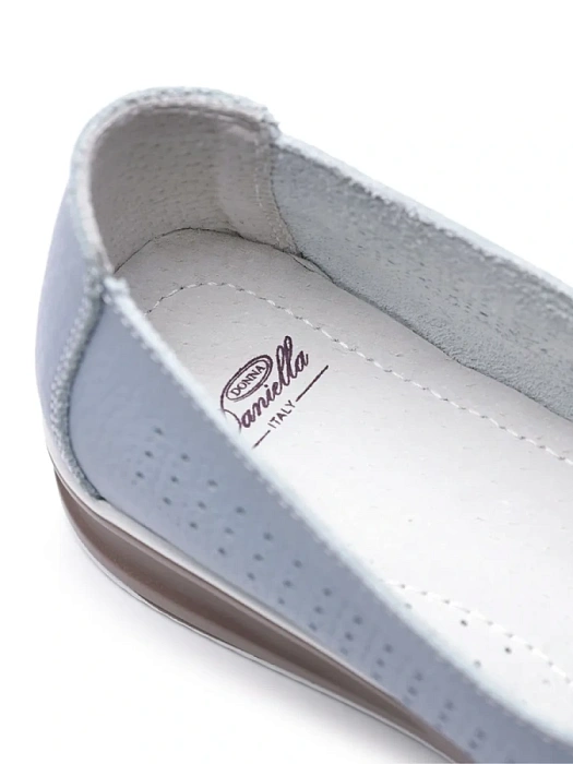 Женские мокасины Donna Daniella  голубые, артикул 12F2-2-102