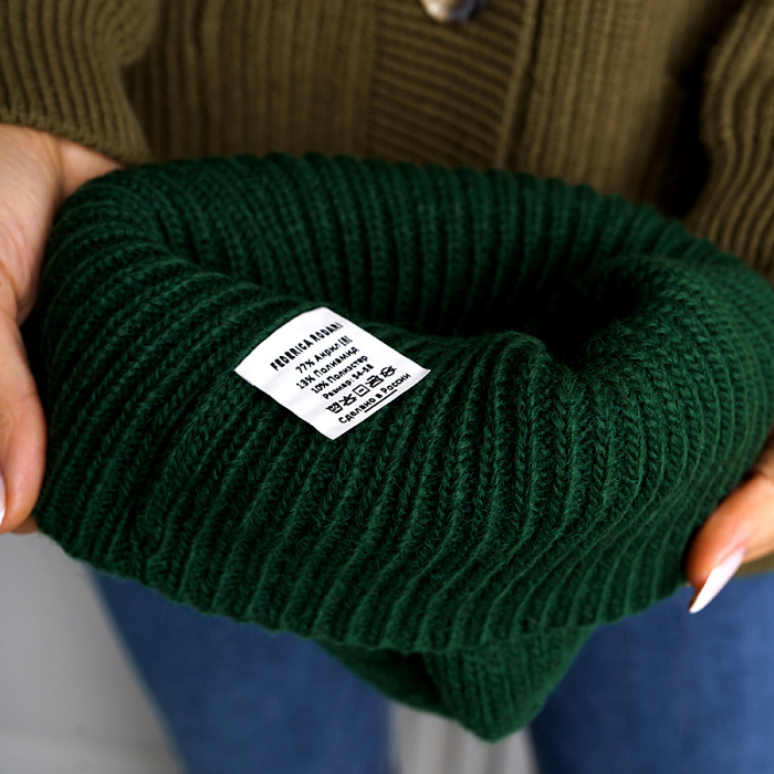 Комплект Головной убор+Аксессуар FEDERICA RODARI, артикул 704/17_D.Green