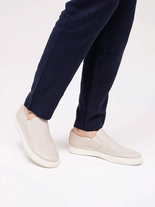 Мужские слипоны BRUNO RENZONI  бежевые, артикул JJ2238K-2