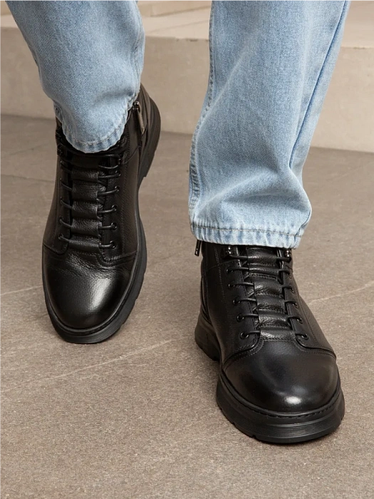 Мужские ботинки BRUNO RENZONI  черные, артикул 817X-129Z-TA29