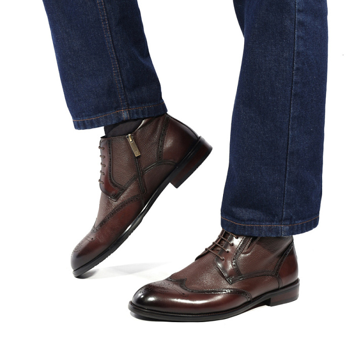 Мужские ботинки basic BRUNO RENZONI  коричневые, артикул YS971X-H08B-R