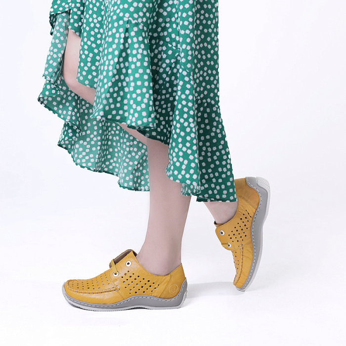 Женские туфли RIEKER желтые, артикул L1716-68
